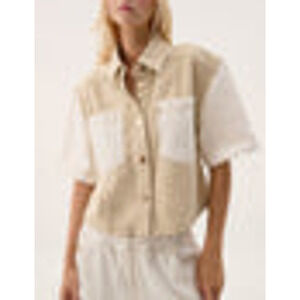 Aje 'Sadie' Cropped White Denim Shirt Size 12